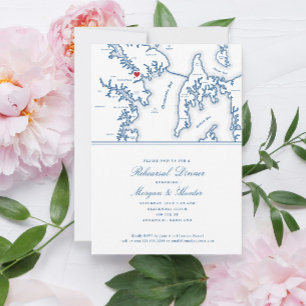 Invitación Anápolis Kent Island Mapa de la Marina Ensayo Cena