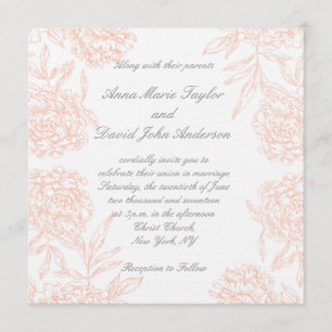 Invitación anaranjada de la boda del vintage de