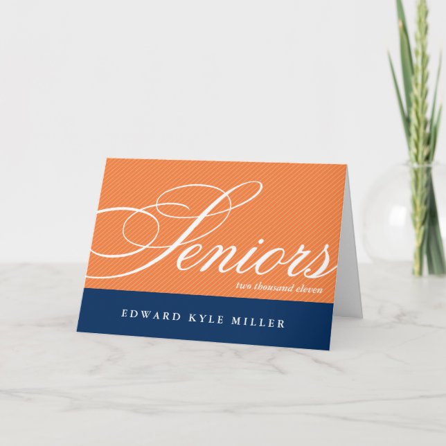 Invitación anaranjada de la graduación de la (Anverso)