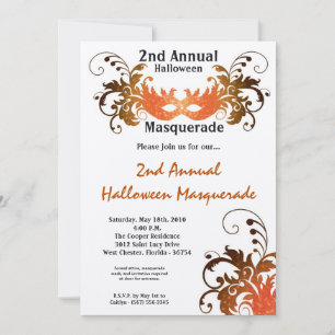 invitación anaranjada del traje de Halloween de la
