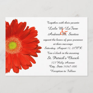 Invitación anaranjada elegante de la boda de la