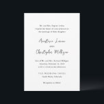 Invitación Anastasia Boda elegante blanca y negra<br><div class="desc">Invitación nupcial clásica con un diseño sencillo con la redacción tradicional y sus nombres en un guión elegante para escritura a mano para un toque moderno. La paleta de colores puede cambiarse en la herramienta de edición de diseño.</div>