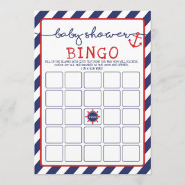 Invitación Anchor Bingo Nautical Baby Shower Game Ahoy Boy