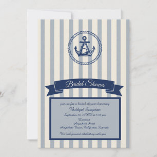 Invitación Anchor Stripe Maritime Destination despedida de so