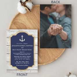 Invitación Anchored In Love Rautic Anchor Boda