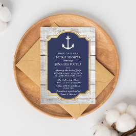 Invitación Anchored In Love Rautical Bridal Shower