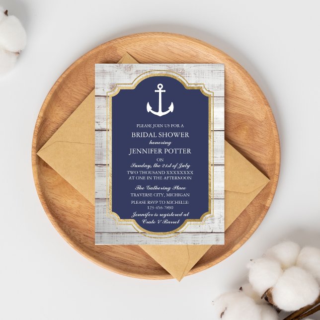 Invitación Anchored In Love Rautical Bridal Shower (Subido por el creador)