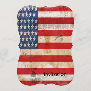 Invitación Anciana gloria Estrellas Bandera afligida estadoun