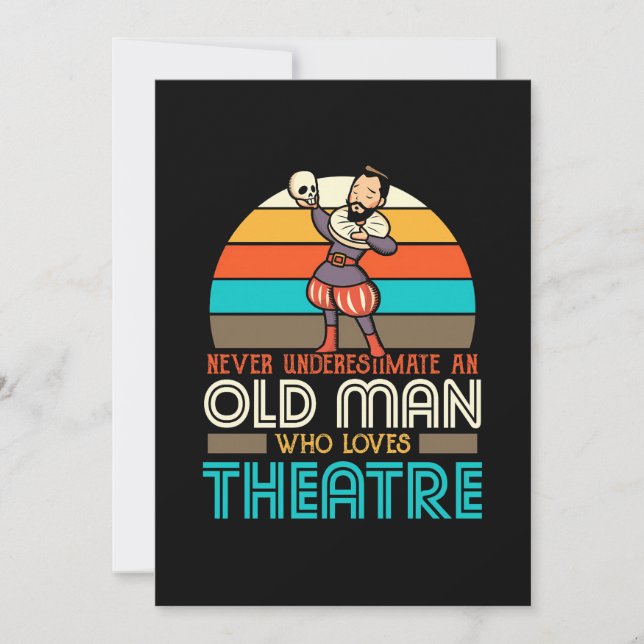 Invitación Anciano que ama el teatro (Anverso)