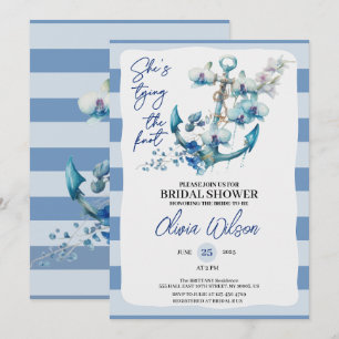 Invitación Ancla Atando el Nudo Fiesta de Regalos de Boda Náu