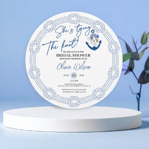 Invitación Ancla Atando el Nudo Fiesta de Regalos de Boda Náu