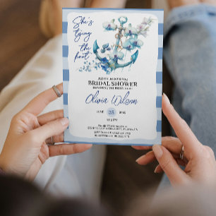Invitación Ancla Atando el Nudo Fiesta de Regalos de Boda Náu