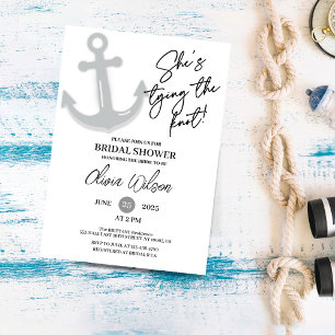 Invitación Ancla Atando el Nudo Fiesta de Regalos de Boda Náu