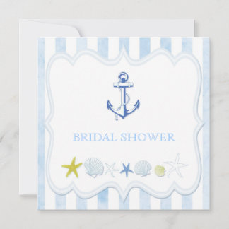 Invitación Ancla azul de navegación Ducha náutica de novias