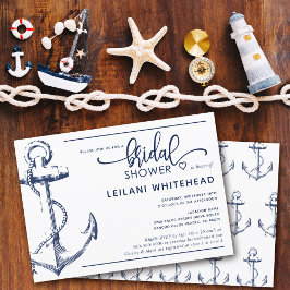 Invitación Ancla de la Marina Náutica Ducha Bridal Blanco