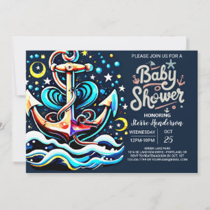 Invitación Ancla en línea Boho Baby Shower