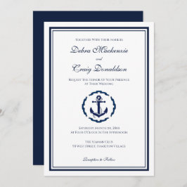 Invitación Ancla náutica, Boda de la Armada y del Whtie