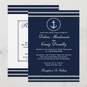 Invitación Ancla Náutica, Boda de la Marina