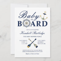 Ancla Náutica Oars Baby On Board Boy Baby Shower
