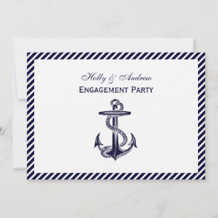 Invitación Ancla Náutica Rayas Diag Navy 2H Compromiso