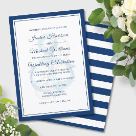 Invitación Anclaje acuático Boda clásico de la Marina Náutica