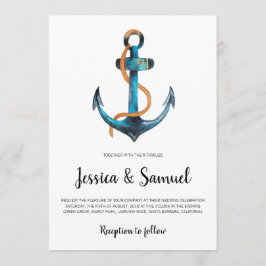 Invitación Anclaje acuático Boda náutico moderno