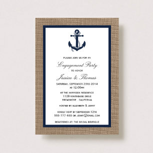 Invitación Anclaje Azul De La Marina En El Compromiso Náutico