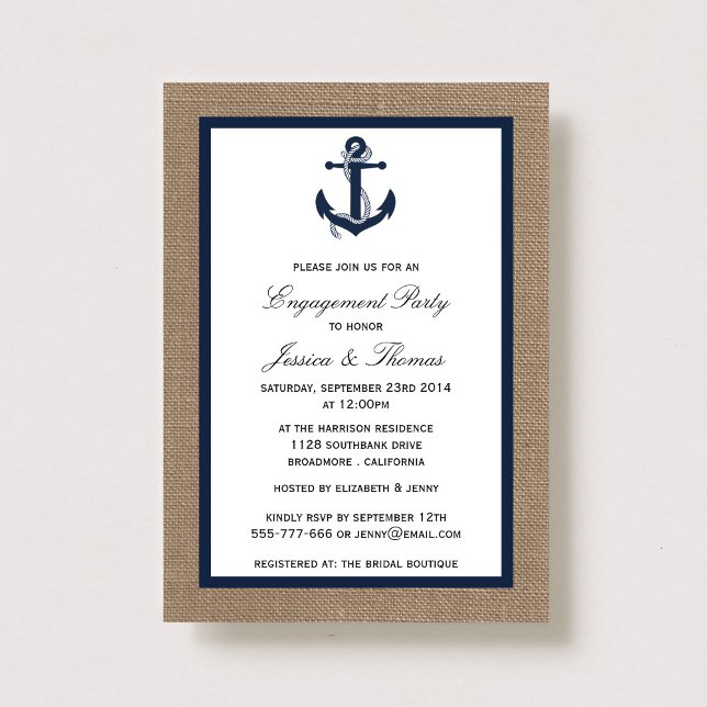 Invitación Anclaje Azul De La Marina En El Compromiso Náutico (Subido por el creador)