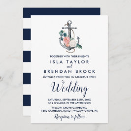 Invitación Anclaje floral | Boda de verano