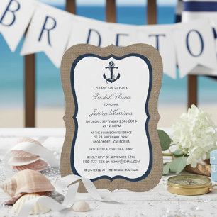 Invitación Anclaje Náutico Azul De La Marina En La Ducha Brid