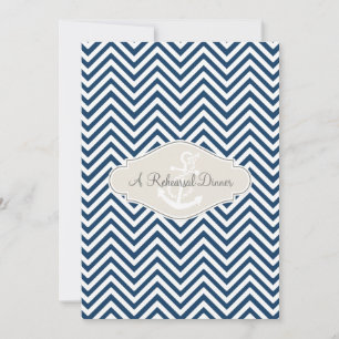 Invitación Anclaje náutico moderno de la banda de Chevron Pre