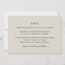 Invitación Andrea Beige Elegant Wedding