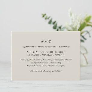 Invitación Andrea Beige Elegant Wedding
