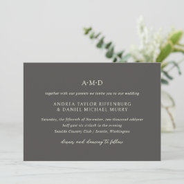 Invitación Andrea Brown Elegant Wedding