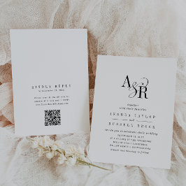 Invitación ANDREA Código QR Clásico Elegante Moda Boda único