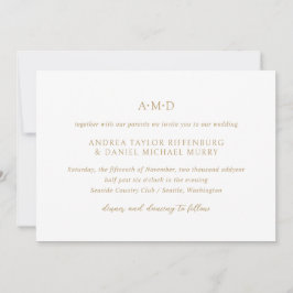 Invitación Andrea Gold Elegant Wedding