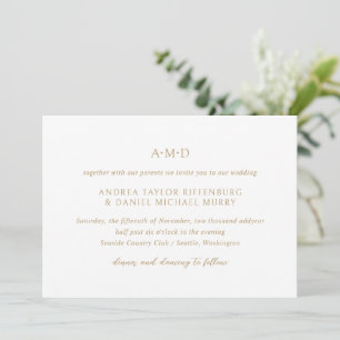 Invitación Andrea Gold Elegant Wedding