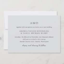 Invitación Andrea Gray Elegant Wedding