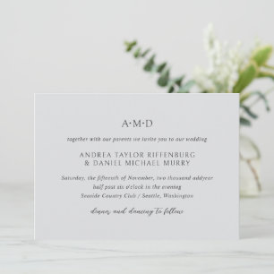 Invitación Andrea Gray Elegant Wedding