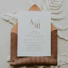 Invitación ANDREA Minimal Gold Elegante Boda formal clásico
