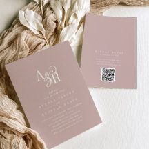 ANDREA Rubor Rosa Código QR Clásico Elegante Boda