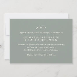 Invitación Andrea Sage Green Elegant Wedding
