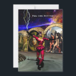 Invitación ANDROID BALLET, Black Red Blue Science Ficción<br><div class="desc">Colorido marco de animación de nuestra película de ciencia ficción HYPERION WORLD trabaja en progreso. Android Nanotech - Xenia 05- se acerca a una misteriosa y surrealista sala de baile. Pueden ver los extractos del trabajo cinematográfico en curso en: htttp://www.webalice.it/baldesign3d.Bulgan y Alessandro Lumini diseño 3D y animación Florencia-Italia.</div>