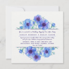 Invitación Anémona azul felizmente después de la fiesta de bo