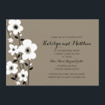 Invitación Anemona moderna | Cena de ensayo<br><div class="desc">DE LA MODERNA COLECCIÓN DE BODAS ANEMONES: Flores blancas y nemónicas en un diseño moderno para su Boda Cena de ensayo con un fondo Kraft Tan. Un toque de color marrón, negro y blanco en la parte trasera de la invitación. Si quieres una flor anémona diferente o cualquier otro cambio...</div>