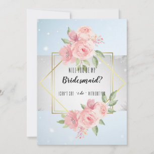 Invitación Anémona peonía ¿Quieres ser mi dama de honor?