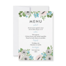 Anémonas Acuarela Florales | Menú de Boda