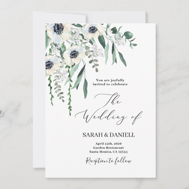 Invitación Anemone boda (Anverso)