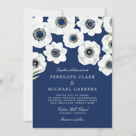 Invitación Anemone de medianoche | Boda floral