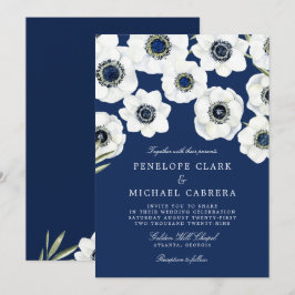 Invitación Anemone de medianoche | Boda floral